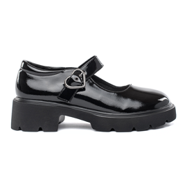 Lakirane crne mokasinke s debelim potplatom crna