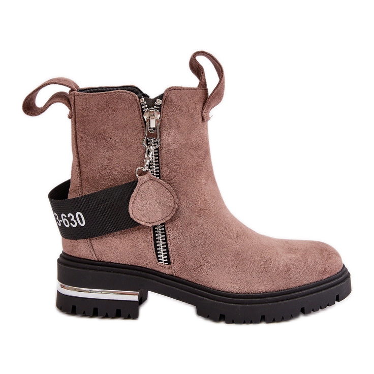 Izolirane ženske gležnjače s patentnim zatvaračem, tamno bež Calvaro