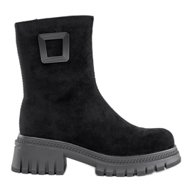 Ženske crne čizme sa debelim đonom crna