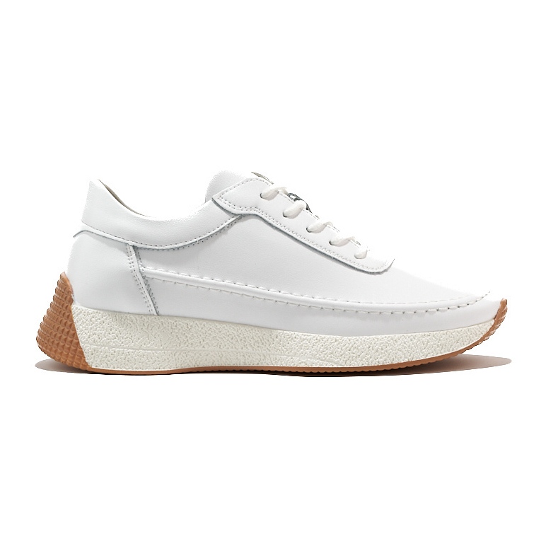 Sergio Leone Ženske ažur kožne bijele sportske cipele bijela