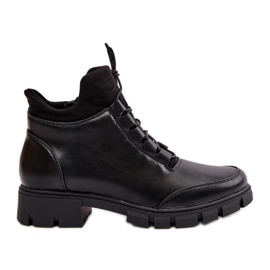 Niske ženske izo čizme od eko kože, crne Erisabelle crna