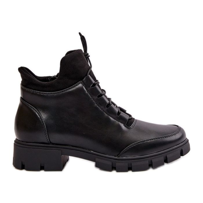 Niske ženske izo čizme od eko kože, crne Erisabelle crno