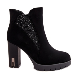 PS1 Izolirane ženske gležnjače na visoku petu s vezom, Black Verissae crna