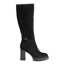 Klasične crne antilop čizme na visoku petu crna
