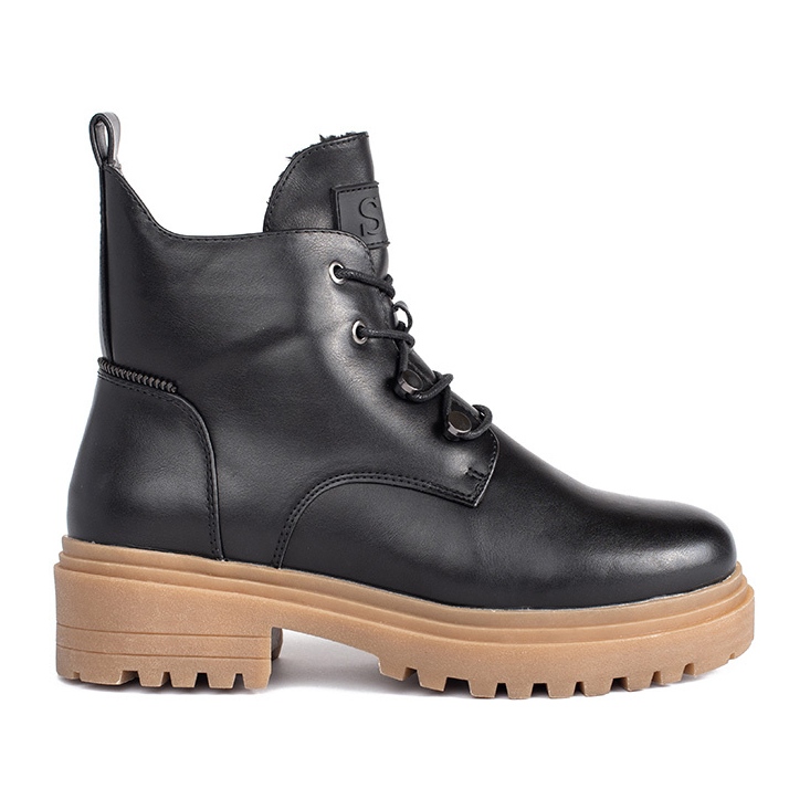 Crne gležnjače na vezanje i bež potplat Sergio Leone crno