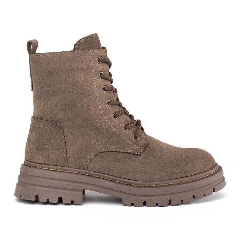 Smeđe ženske radničke čizme na vezanje iz Sergio Leonea smeđa