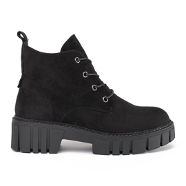 Crne gležnjače od brušene kože na vezanje Sergio Leone crna