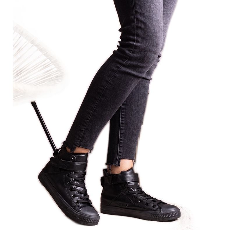 Crne visoke tenisice od Bonbonita eko kože crno