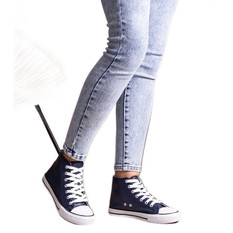 Mornarsko plave visoke tenisice od eko kože marke Boniface plava