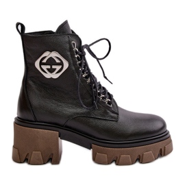 Zazoo 60376 Kožne čizme s patentnim zatvaračem, crne crna