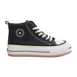 Izolirane ženske tenisice na platformi od eko kože Big Star OO274062 crne crna