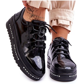 S.Barski Crne lakirane tenisice Chantal crna