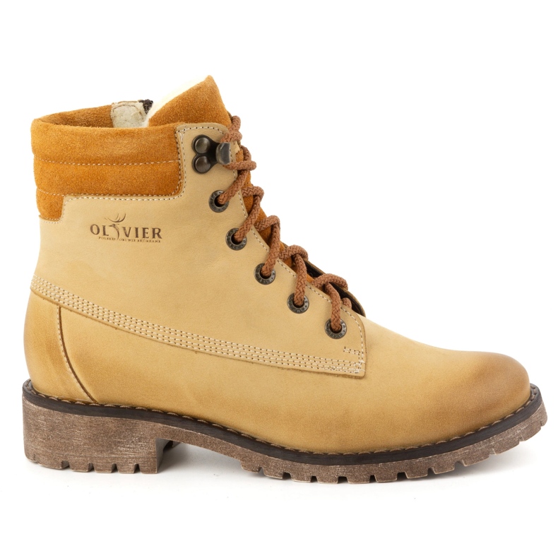 Olivier Ženske kožne čizme, izolirane zimske čizme, 365BB, pijesak bež