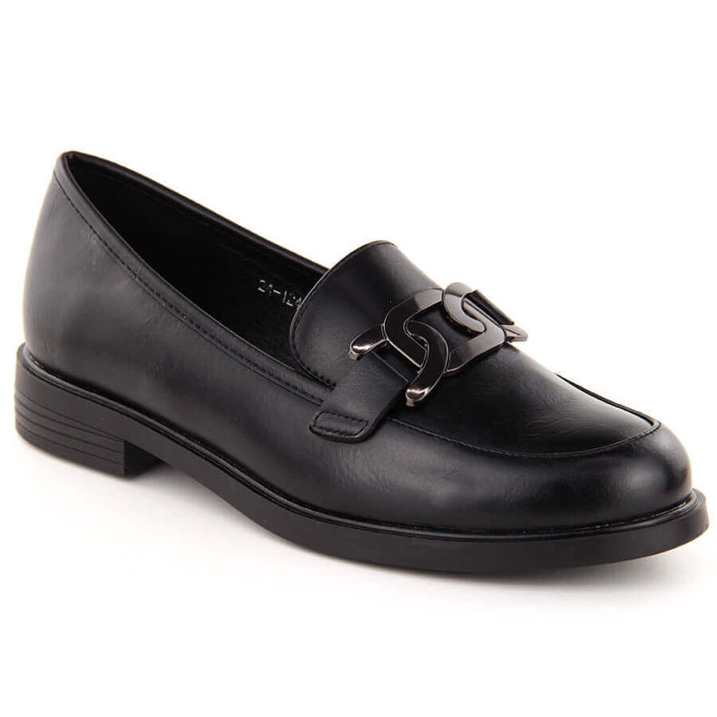 Ženske lords cipele s ukrasom, crne Potocki 12425 crno