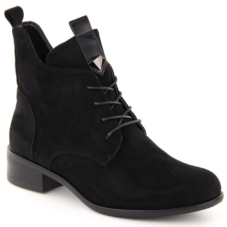 M. DASZYŃSKI Ženske izolirane čizme na vezanje i patentni zatvarač M.Daszyński SA198-24 crno