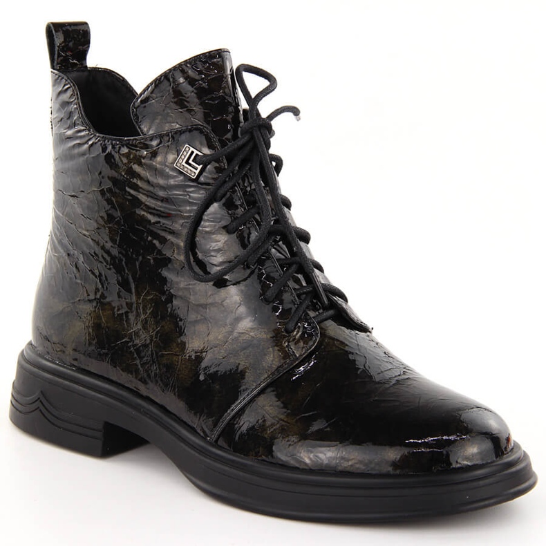 Lakirane gležnjače D&amp;A S.Barski Premium Collection LZ42-042 crno