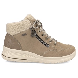 Bež kožne vodootporne ženske gležnjače Rieker L7701-24