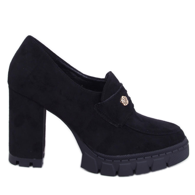 Lains Crne mokasine na visoku petu i platformu crno