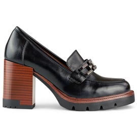 Crne mokasine na deblju petu i niske cipele crno