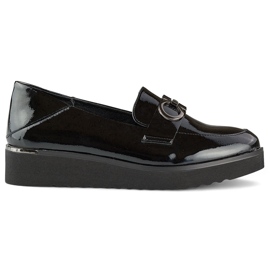 Ženske lakirane cipele na nisku platformu, elegantne cipele crna