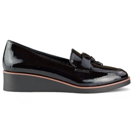 Crne lakirane salonke s niskim klinom crna