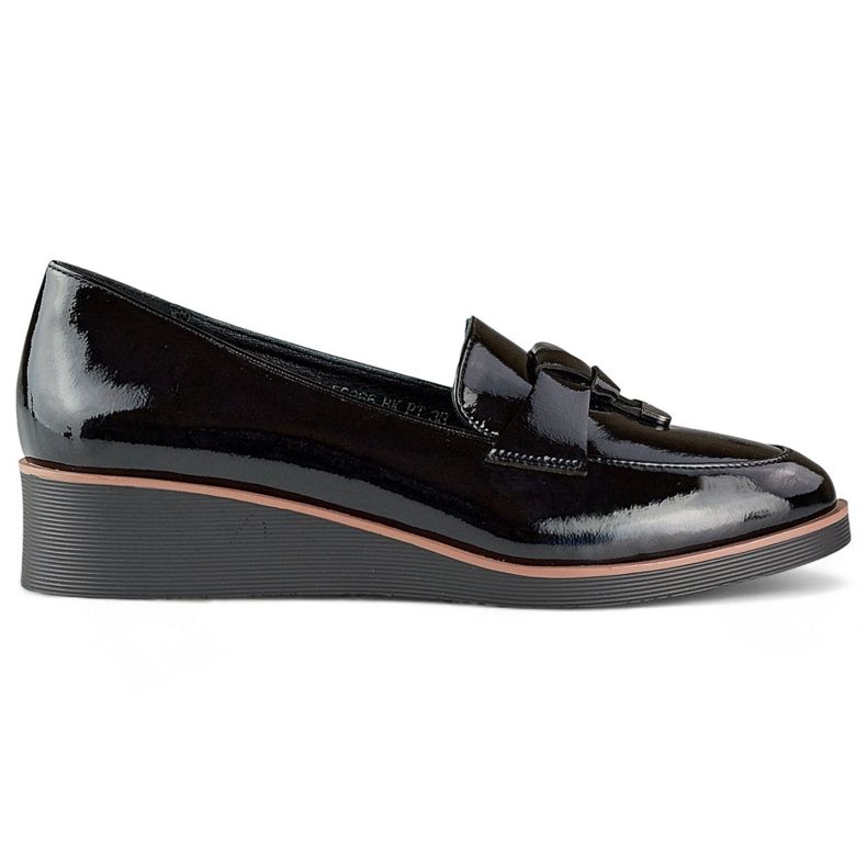 Crne lakirane salonke s niskim klinom crno