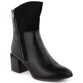 Ženske izolirane čizme na visoku petu, crne Jezzi ASA217-9 crna