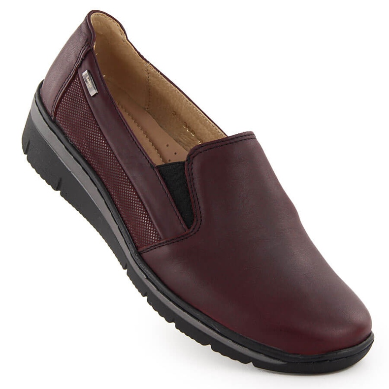 Udobne cherry ženske kožne cipele Helios 350-2 crvena