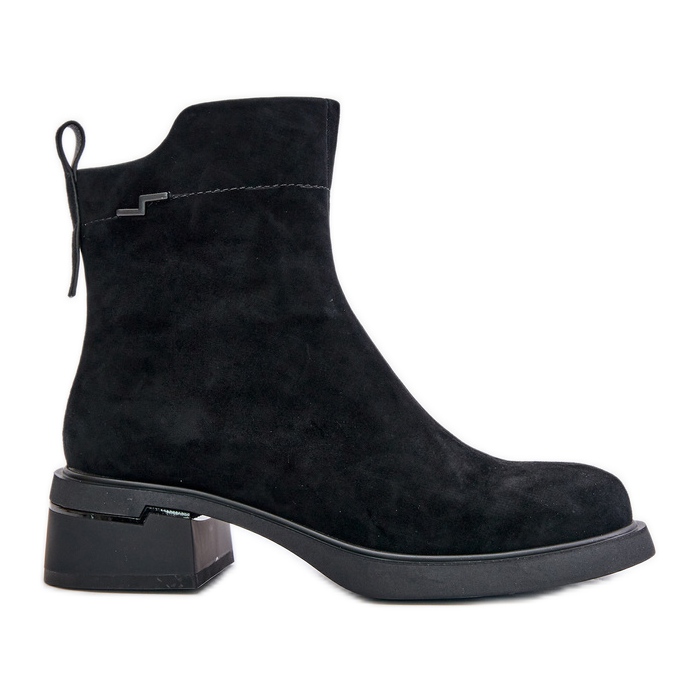 Izolirane ženske čizme od prirodnog antilopa s patentnim zatvaračem, crne Vinceza 66696 crno