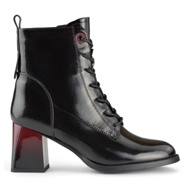 Gležnjače na vezanje, elegantne lakirane gležnjače crna