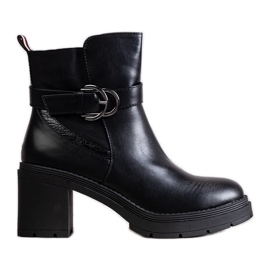 Mirka crne gležnjače na visoku petu crna