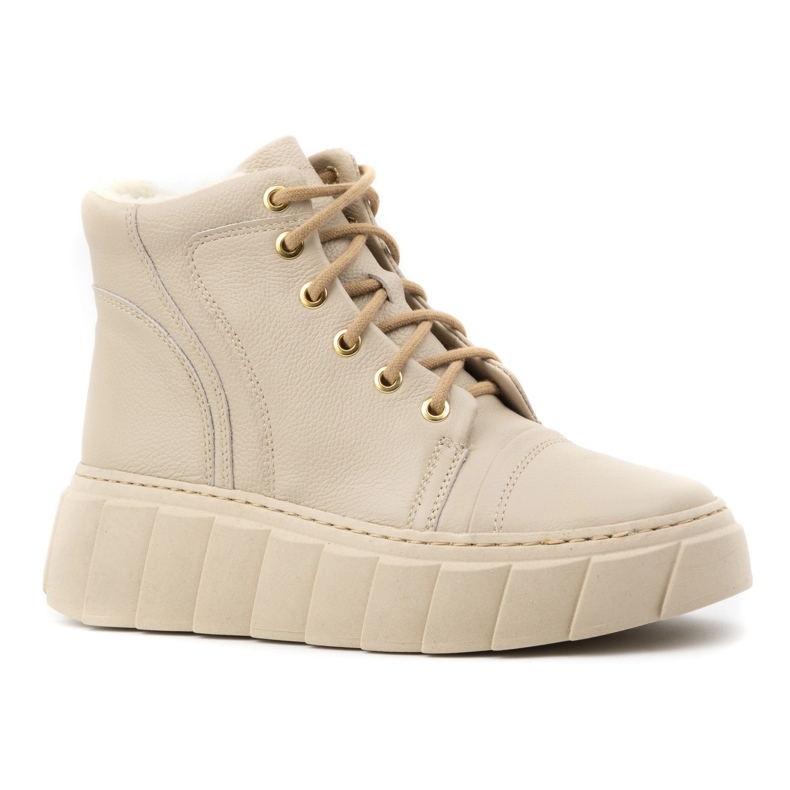 Olivier Ženske izolirane kožne zimske čizme 1179, bež