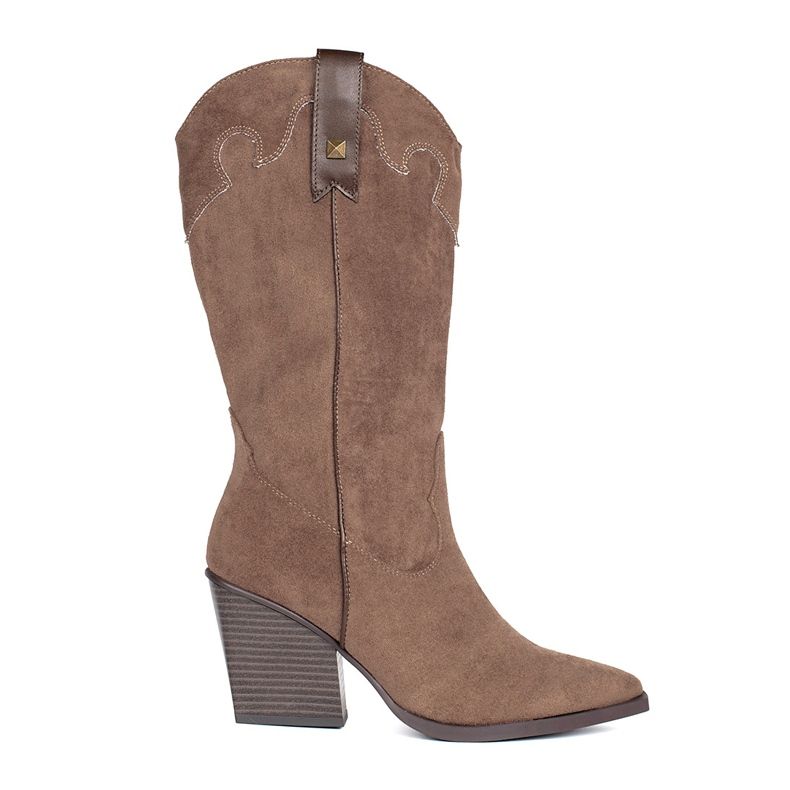 Seastar Ženske smeđe kaubojske čizme od brušene kože smeđa