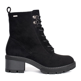 Crne gležnjače od brušene kože s vezicama crno