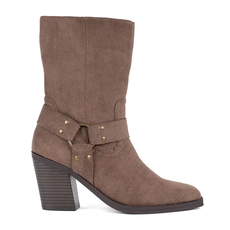 Seastar Gležnjače tamno bež boje od brušene kože