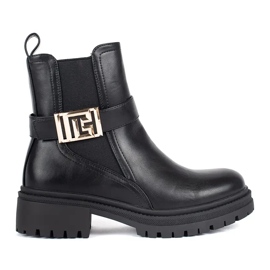 Seastar Crne klasične gležnjače s ukrasnim remenom crna