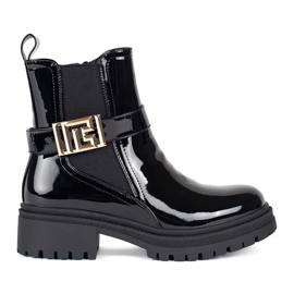 Seastar Ženske crne lakirane Chelsea čizme crna