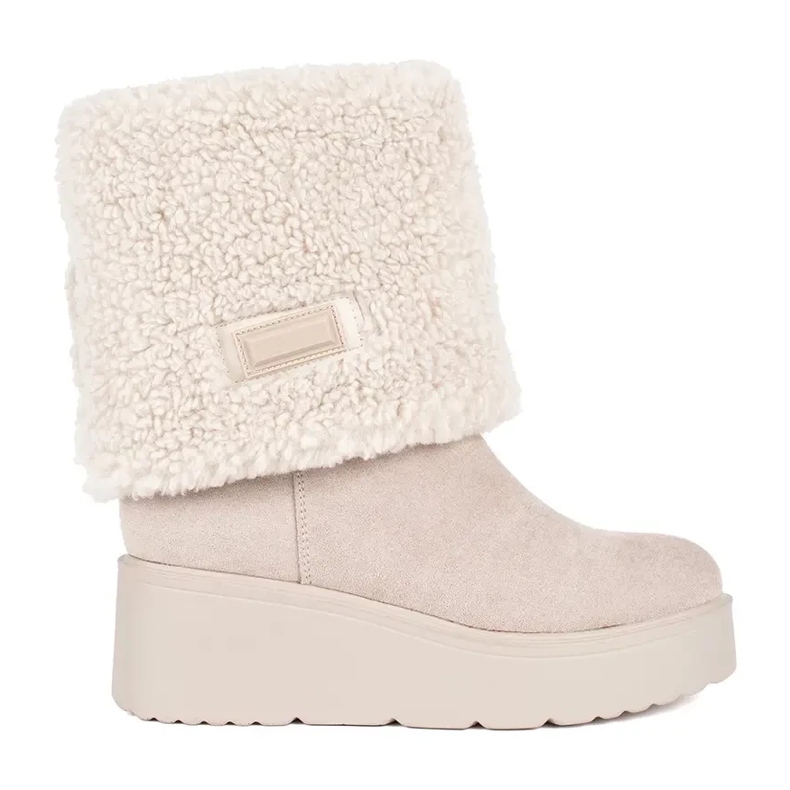 Seastar Bež izolirane ženske čizme na klin