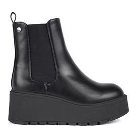 Seastar Crne ženske Chelsea čizme na wedge crna