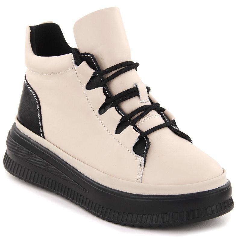 Ženske izolirane kožne čizme, bež, Artiker 55C1051