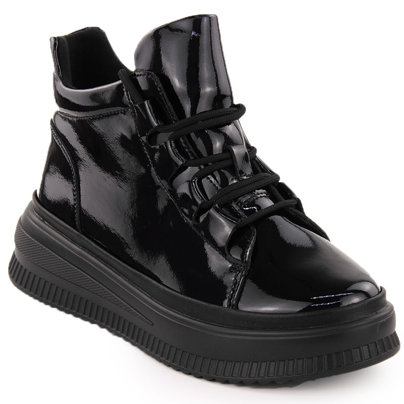 Ženske lakirane izolirane crne čizme Artiker 55C1049 crno