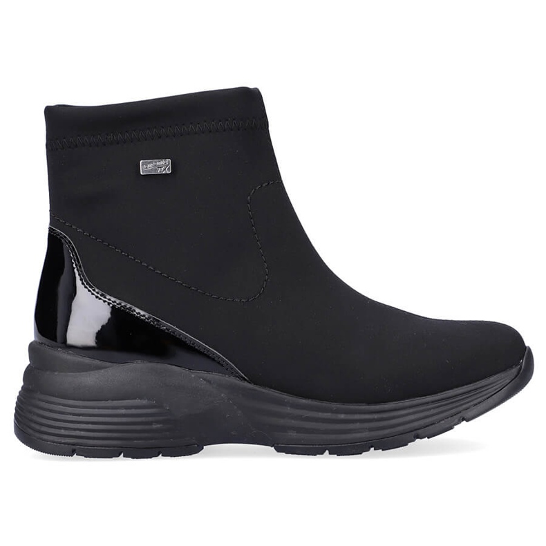 Vodootporne ženske crne čizme na klin Remonte D6677-03 crno