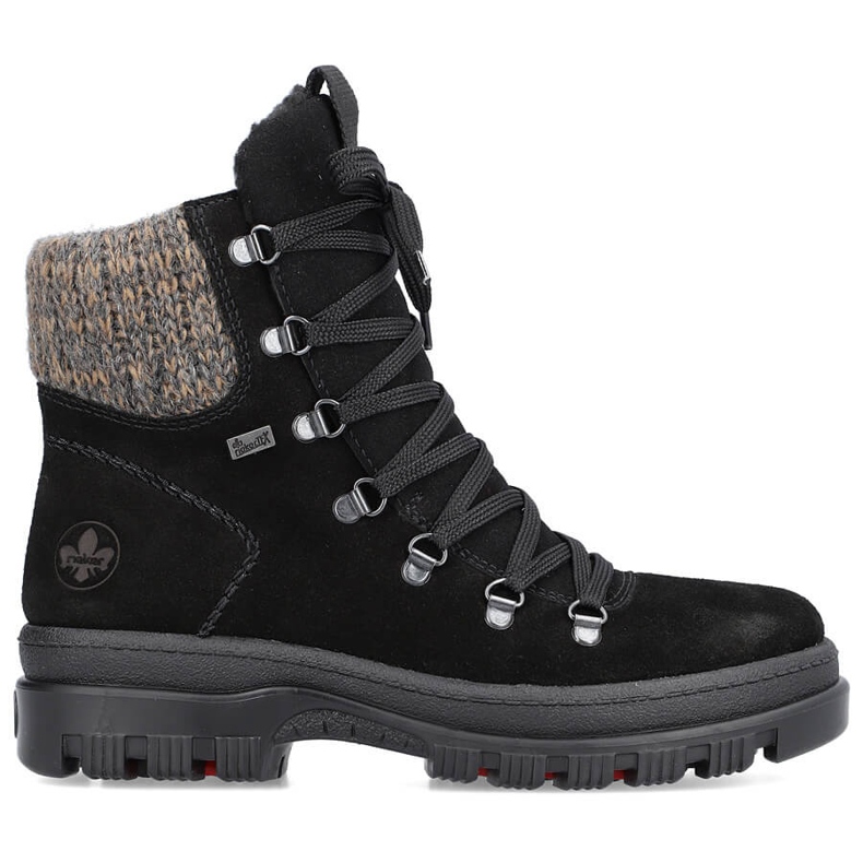 Ženske kožne čizme sa šiljcima, crne Rieker X8200-00 crno