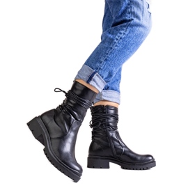 Crne gležnjače od Sahera eko kože crna