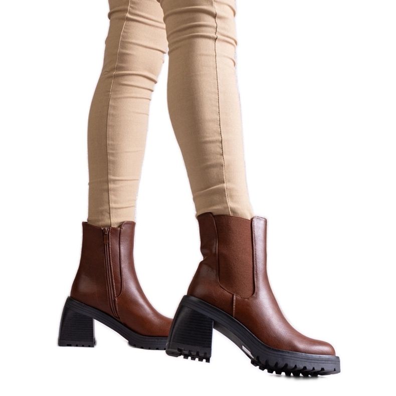 Smeđe ženske gležnjače od eko kože Ariane smeđa