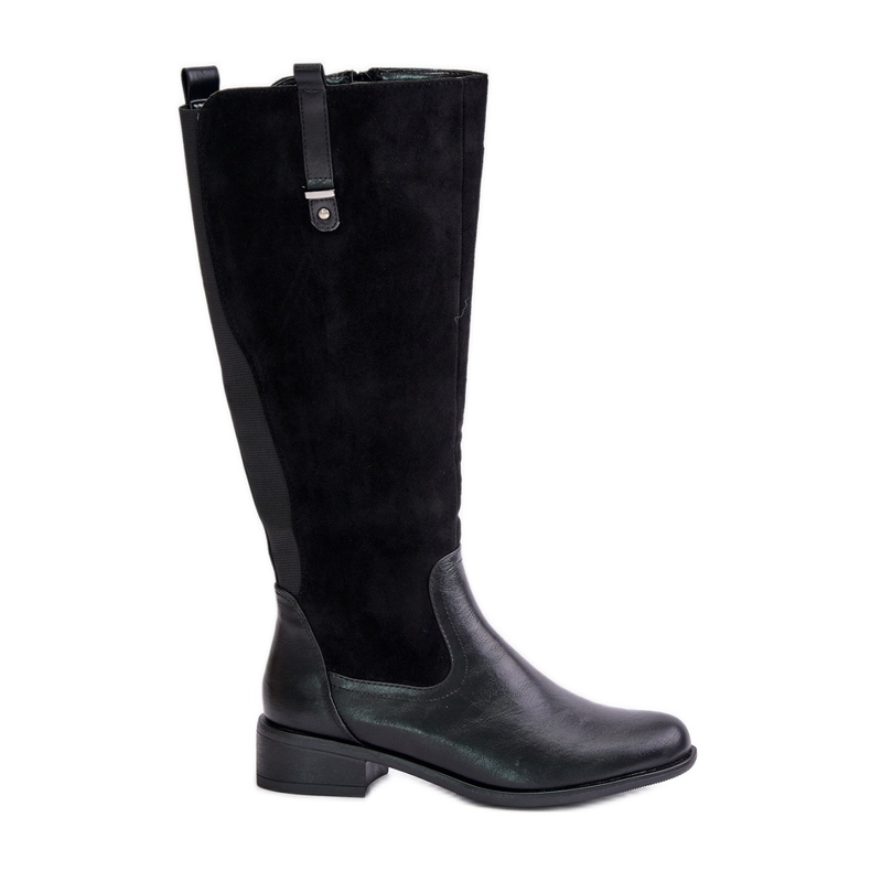 Jezzi Ženske izolirane čizme preko koljena s patentnim zatvaračem crne Ivasira crno