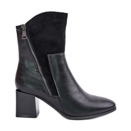 Izolirane ženske čizme na visoku petu, crna Relabina crno