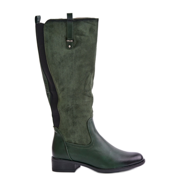 Jezzi Ženske izolirane čizme iznad koljena s patentnim zatvaračem, zelena Ivasira