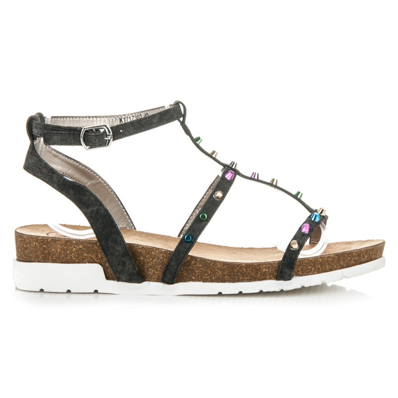 KYLIE sandale na klin crno