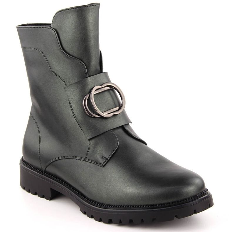 Ženske izolirane čizme s ukrasom, zelene Potocki 12441 zelena